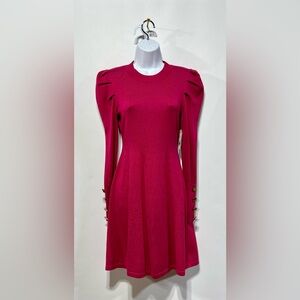 Crystal Doll Fit & Flare Light Weight Sweater‎ Dress Color Wine Size Small NWT